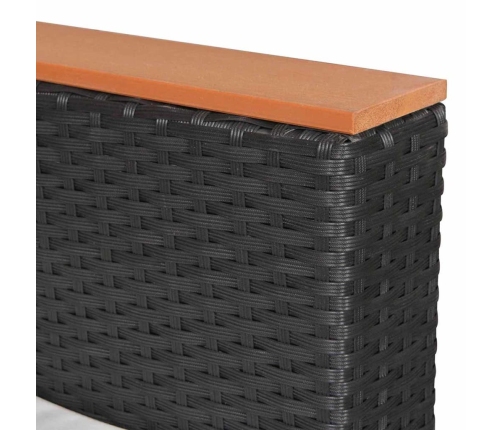 Set muebles de jardín 10 piezas y cojines ratán sintético negro