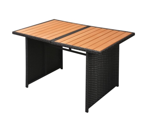 Set muebles de jardín 10 piezas y cojines ratán sintético negro
