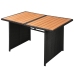 Set muebles de jardín 10 piezas y cojines ratán sintético negro