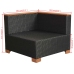 Set muebles de jardín 10 piezas y cojines ratán sintético negro