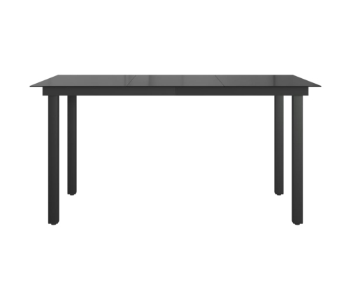 Mesa de jardín de aluminio y vidrio negra 150x90x74 cm