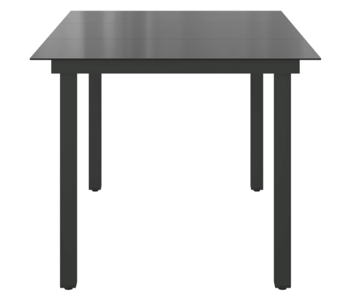 Mesa de jardín de aluminio y vidrio negra 150x90x74 cm