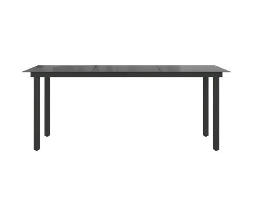 Mesa de jardín de aluminio y vidrio negra 190x90x74 cm