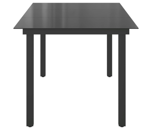 Mesa de jardín de aluminio y vidrio negra 190x90x74 cm