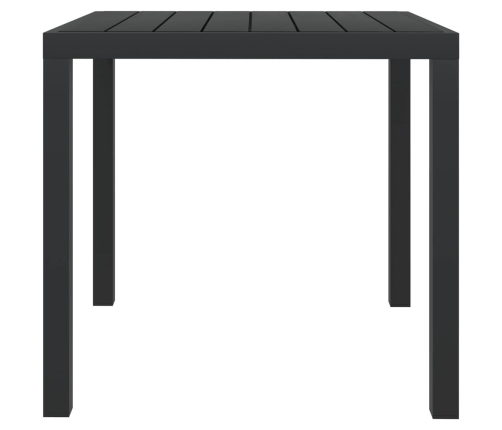 Mesa de jardín de aluminio y WPC negra 80x80x74 cm