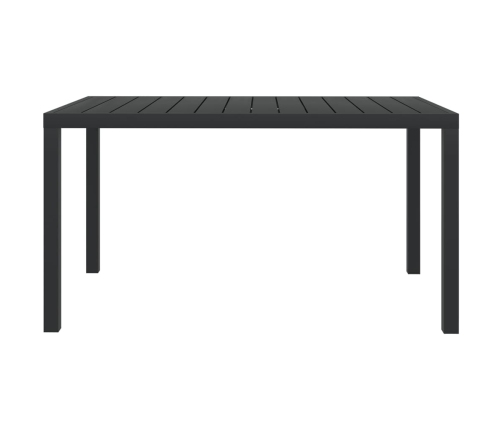 Mesa de jardín de aluminio y WPC negra 150x90x74 cm