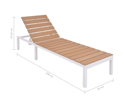 vidaXL Tumbona de aluminio y WPC marrón