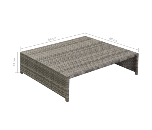 Set de muebles de jardín 5 pzas y cojines ratán sintético gris