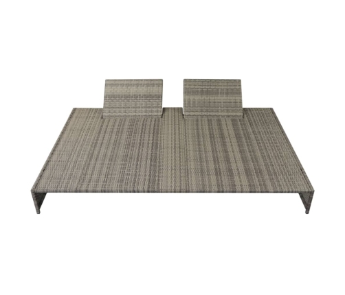 Set de muebles de jardín 5 pzas y cojines ratán sintético gris