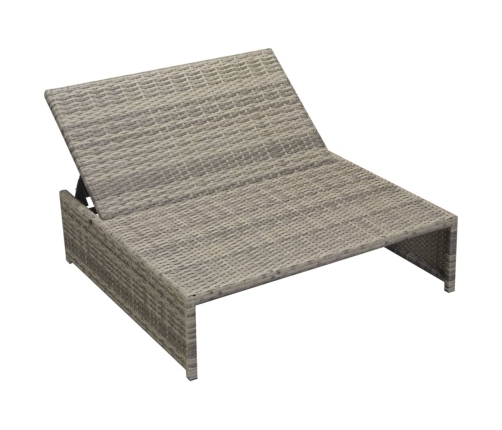Set de muebles de jardín 5 pzas y cojines ratán sintético gris