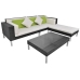 Set de muebles de jardín 4 pzas y cojines ratán sintético negro