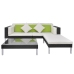 Set de muebles de jardín 4 pzas y cojines ratán sintético negro