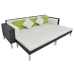 Set de muebles de jardín 4 pzas y cojines ratán sintético negro