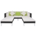 Set de muebles de jardín 4 pzas y cojines ratán sintético negro