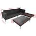 Set de muebles de jardín 4 pzas y cojines ratán sintético negro