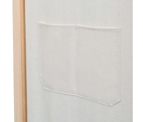 Biombo divisor de 3 paneles de tela color crema 120x170x4 cm