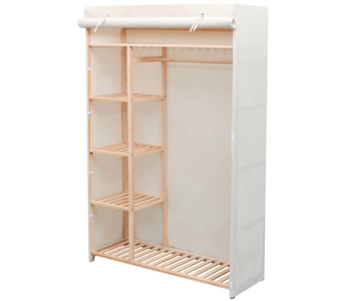 Armario de tela y madera de pino 110x40x170 cm