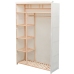Armario de tela y madera de pino 110x40x170 cm