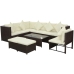 Set sofás de jardín 8 piezas y cojines ratán sintético marrón