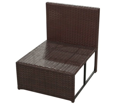 Set sofás de jardín 8 piezas y cojines ratán sintético marrón