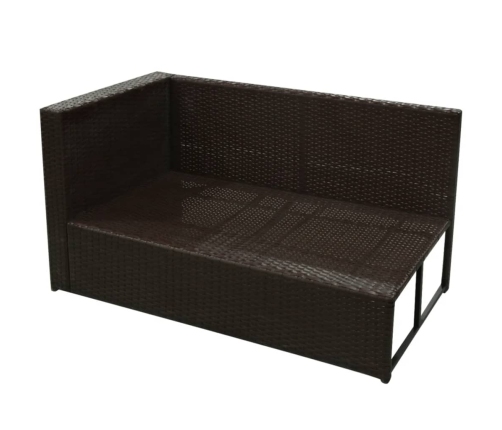 Set sofás de jardín 8 piezas y cojines ratán sintético marrón