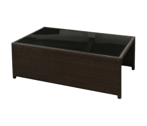 Set sofás de jardín 8 piezas y cojines ratán sintético marrón