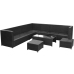 Set de sofás de jardín 8 piezas y cojines ratán sintético negro