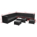 Set de sofás de jardín 8 piezas y cojines ratán sintético negro