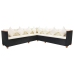 Set muebles de jardín 5 piezas y cojines ratán sintético negro