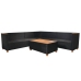 Set muebles de jardín 5 piezas y cojines ratán sintético negro