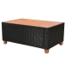 Set muebles de jardín 5 piezas y cojines ratán sintético negro
