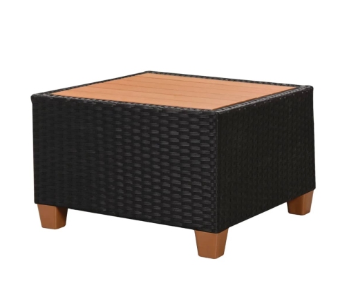 Set de muebles de jardín 4 pzas y cojines ratán sintético negro