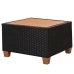 Set de muebles de jardín 4 pzas y cojines ratán sintético negro