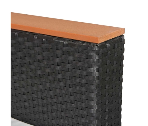 Set de muebles de jardín 4 pzas y cojines ratán sintético negro