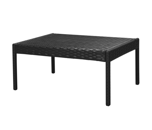 Set muebles de jardín 6 piezas y cojines ratán sintético negro