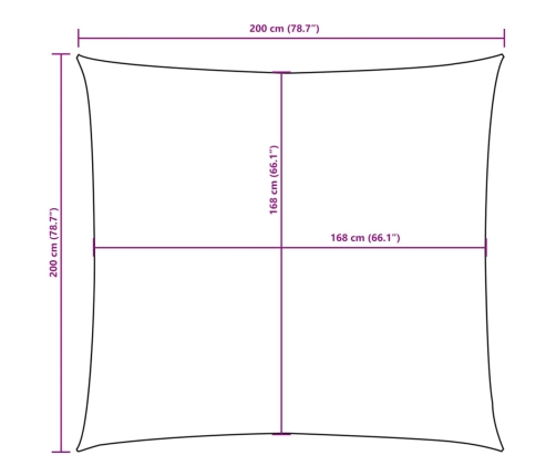 Toldo de vela cuadrado tela Oxford gris antracita 2x2 m