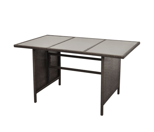 Set muebles de jardín 4 piezas y cojines ratán sintético marrón