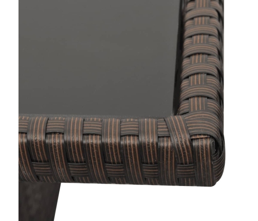Set muebles de jardín 4 piezas y cojines ratán sintético marrón