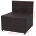 Set muebles de jardín 5 piezas y cojines ratán sintético marrón