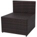 Set muebles de jardín 5 piezas y cojines ratán sintético marrón