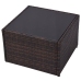 Set muebles de jardín 5 piezas y cojines ratán sintético marrón