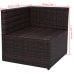 Set muebles de jardín 5 piezas y cojines ratán sintético marrón