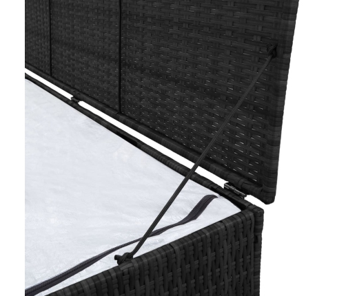 vidaXL Caja de almacenaje de jardín ratán sintético negro 150x50x60 cm