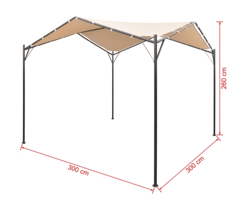 Cenador carpa 3x3 m de acero beige