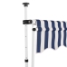 Toldo manual retráctil 200 cm azul y blanco a rayas