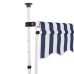 Toldo manual retráctil 350 cm azul y blanco a rayas