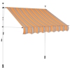 Toldo manual retráctil 150 cm amarillo y azul rayas