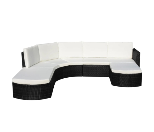 Set de muebles de jardín 4 pzas y cojines ratán sintético negro