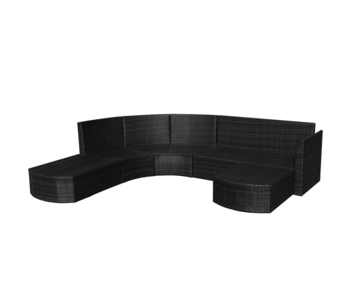 Set de muebles de jardín 4 pzas y cojines ratán sintético negro
