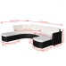 Set de muebles de jardín 4 pzas y cojines ratán sintético negro